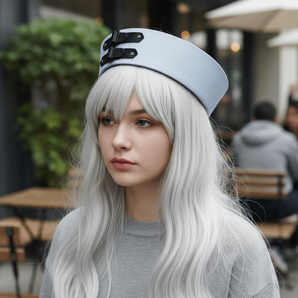 PU Chain Captain Hat Black Leather Buckle Vintage Beret Photo Sailor Hat Summer Season