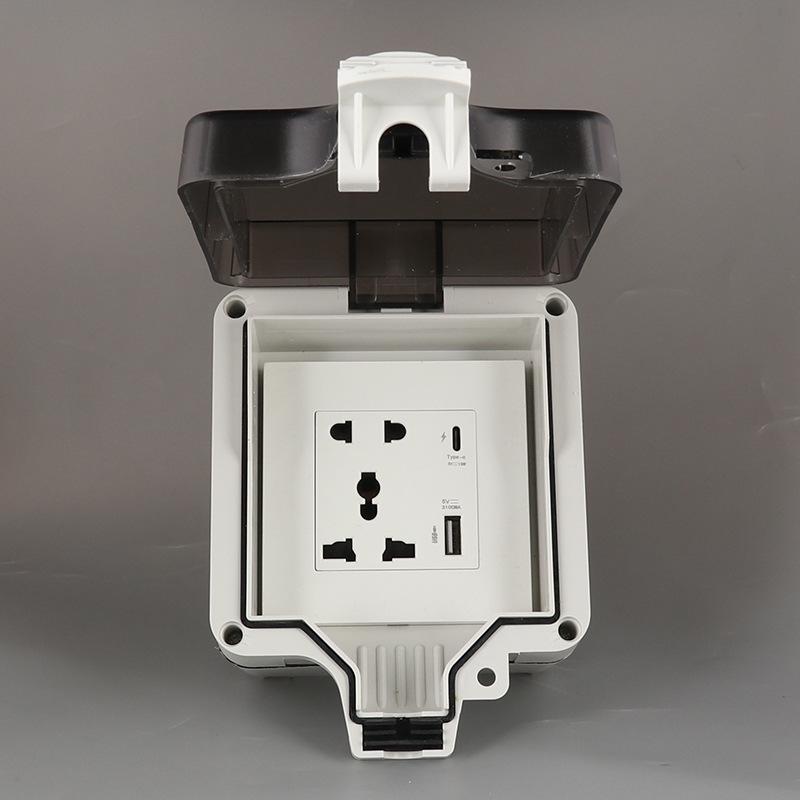 British Outdoor Waterproof IP66 Socket, European/German Standard Waterproof Box