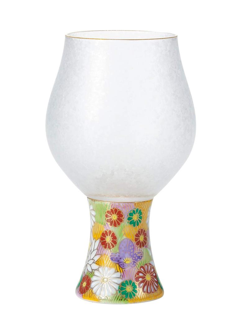Aderia Sake Gold Flower Mizore Kutani Craft Sake Ware Made In Gift Birthday 9566 Glass, Design, [230ml/Hanayaka/Kutani Collaboration], Japan, Boxed,