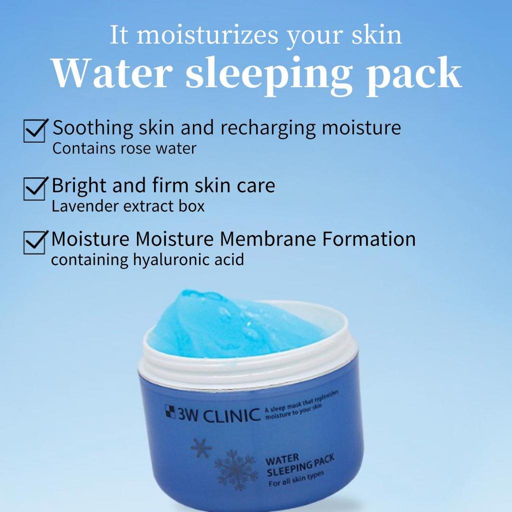 3W Clinic Sleeping Pack 100ml Water, Collagen, Snail, and White 4 Types of Sleeping Pack