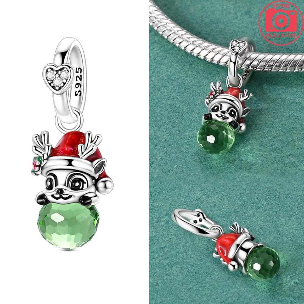 Изысканная медная оригинальная подвеска в виде рождественской елки, леденец, лось, декабрьские шармы, бусина, подходит для браслета, женское изящное подарочное украшение