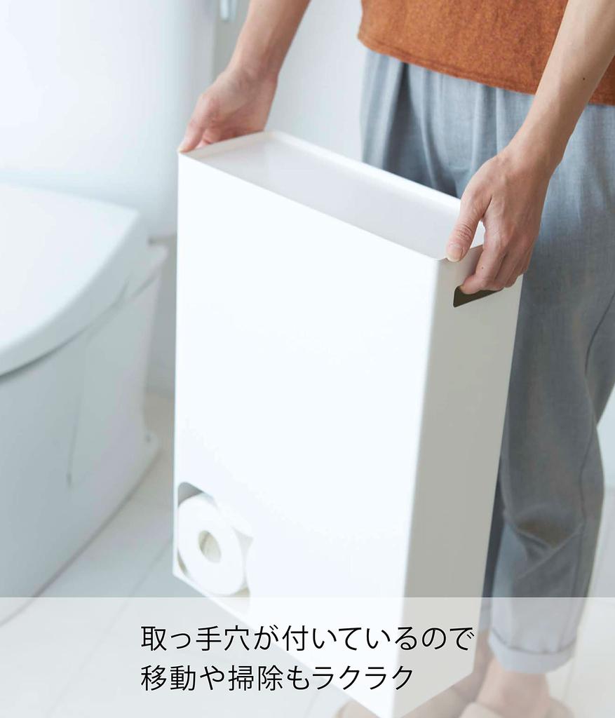 Yamazaki Jitsugyo Toilet Paper Stocker White W33 xx H48cm Plate 12 Rolls Storage Toilet Slim 2294 (Ямадзаки) приблизительно. Д12.5
