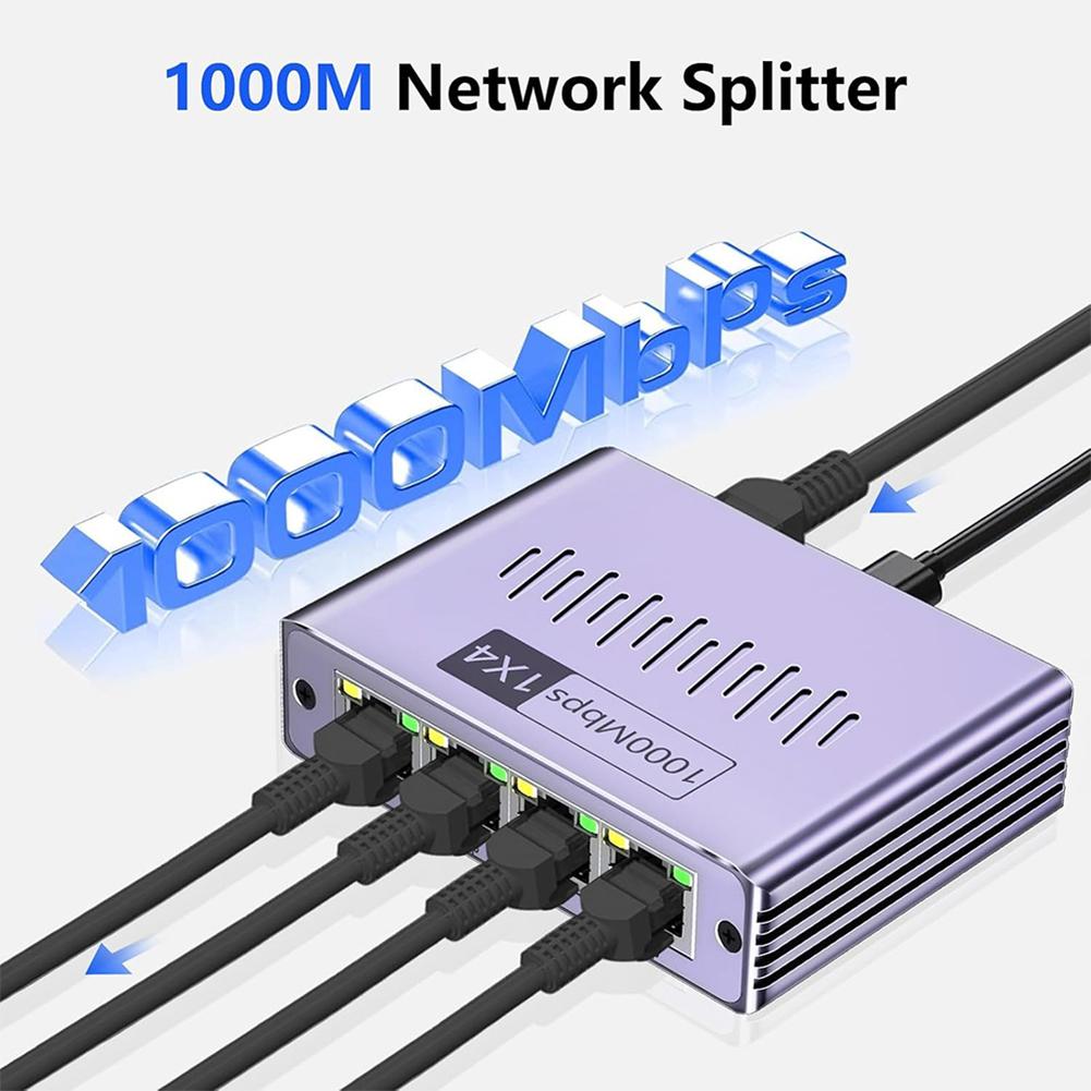Гигабитный Ethernet сплиттер 1 к 2/3/4 Сплиттер Ethernet кабеля 1000 Мбит/с Гигабитный RJ45 LAN Сетевой удлинитель Сплиттер интернет-кабеля