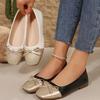 Women Bowtie Flat Shoes New Square Toe Ballerinas Loafers Slip On Flat Lazy Casual Comfort Shoes for Women Zapatos De Mujer