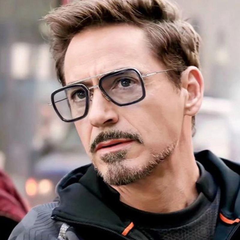 Хороший стиль Тони Старка Мужские унисекс очки Oculos Квадратные солнцезащитные очки Солнцезащитные очки Железные очки Женские ретро