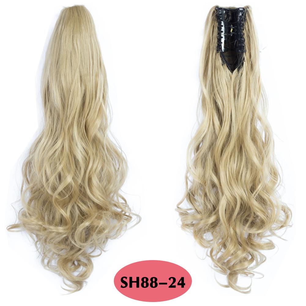 MISSQUEEN Синтетические длинные волнистые коготь клип в конский хвост накладные волосы естественного вида для женщин повседневная одежда