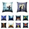 Halloween Horror Pumpkin Bat Grim Reaper Print Pattern Home Living Room Sofa Decoration Polyester Pillow Pillow Cover 45x45cm