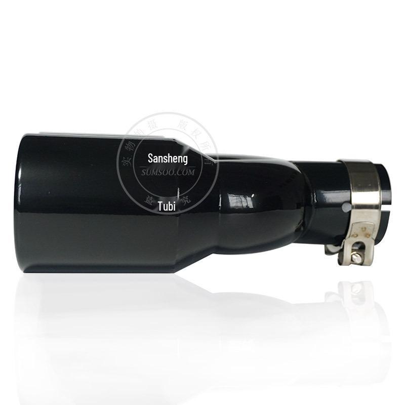 Dual Outlet Stainless Steel Exhaust Pipe - Available In Bright Black and Silver, Compatible with Various Car Models