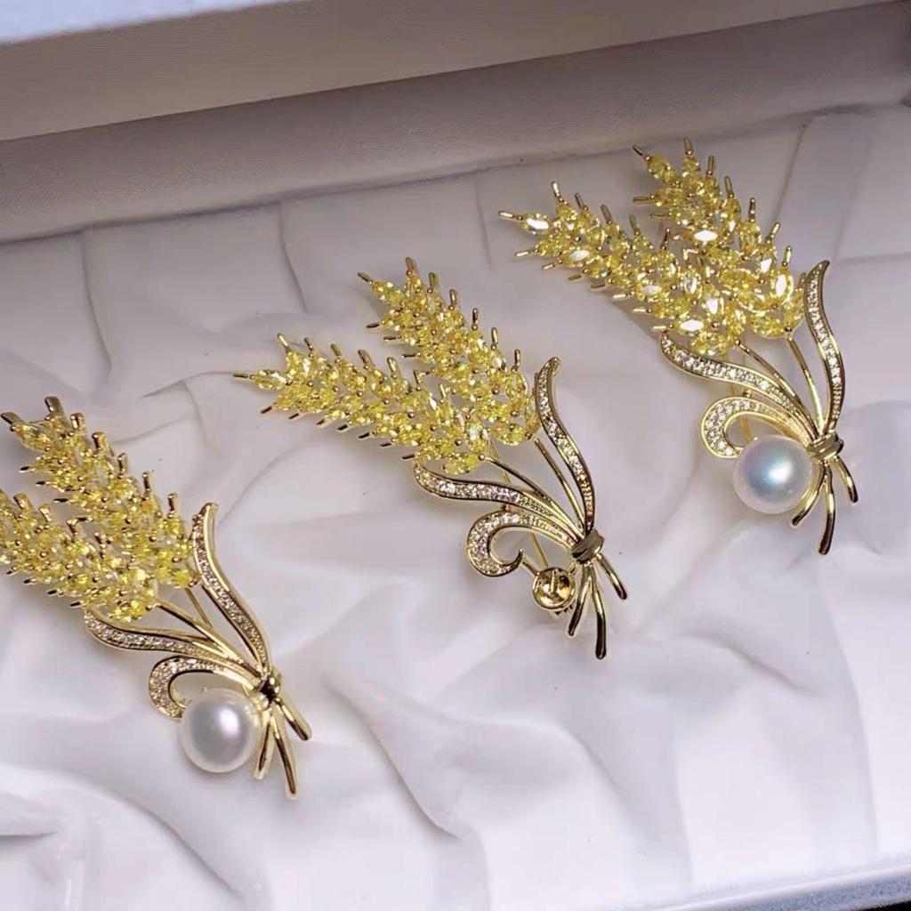 Золотая брошь «Колос пшеницы» — женская ретро-брошь-корсаж своими руками в корейском стиле