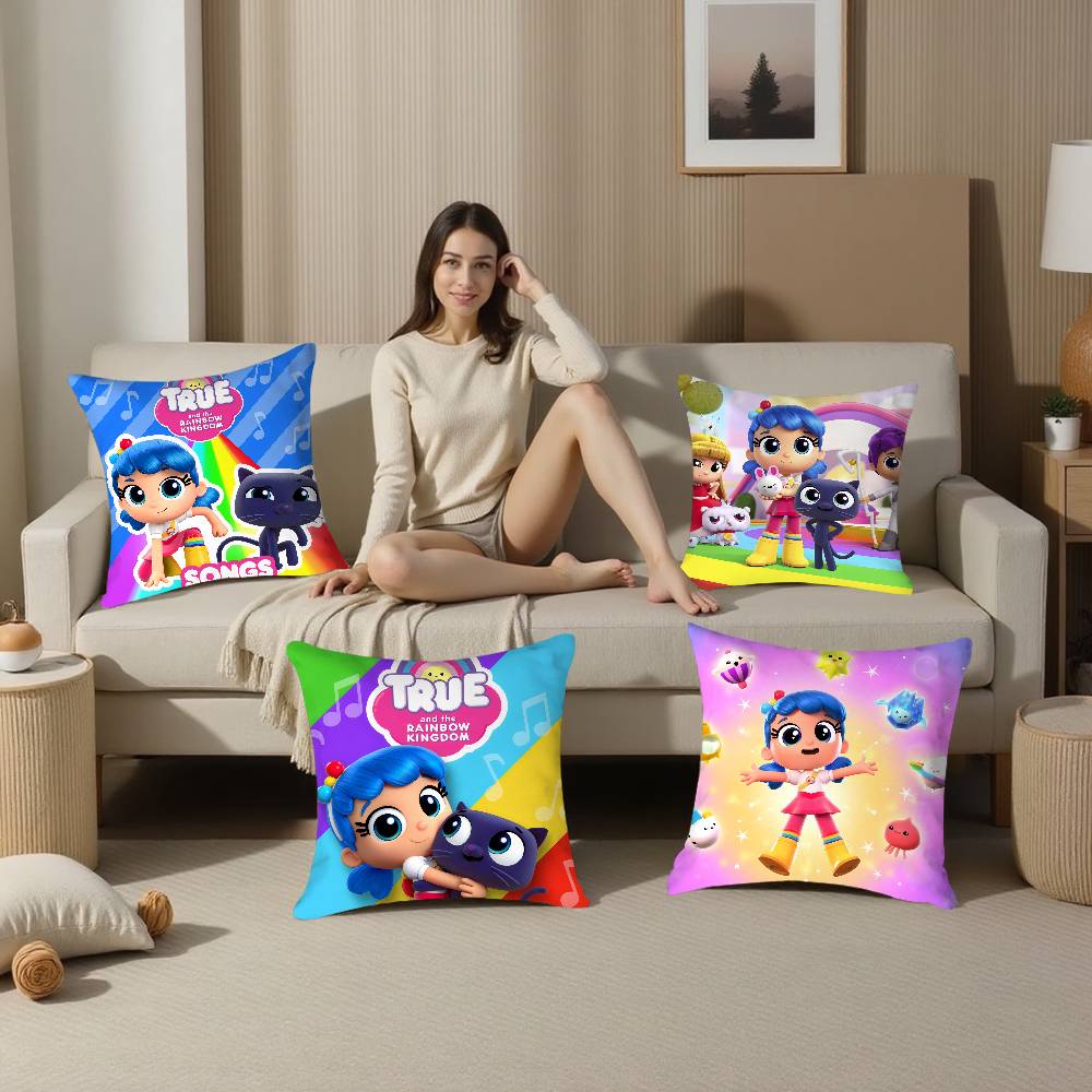 Наволочка для подушки Т-Истинная и Королевство Радуги, квадратная, двусторонняя печать, чехол для подушки для дивана, домашнего декора спальни, подарок
