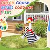 1 комплект нарядов для гуся на крыльце, уличный, для сада, лужайки, двора, гусь