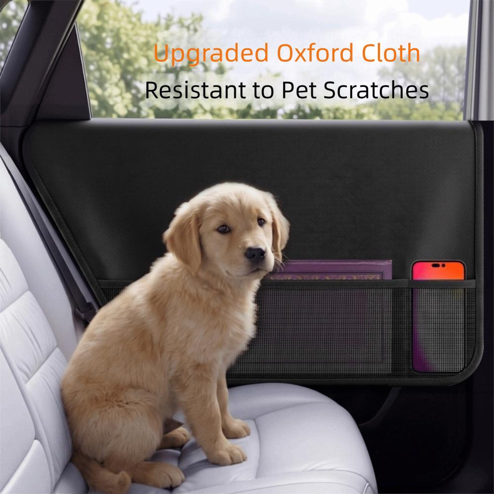 Mesh Pocket Pet Door Cover Anti Scratching Vehicle Door Cover Car Door Guard for Pet Dogs