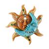 PVC Golden-Sun And Blue Moon Face Wall Art 3D Decoration Indoor Outdoor Plaque