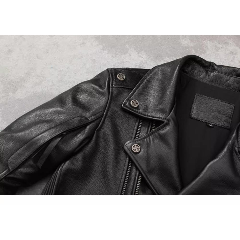 Китайский размер мотоциклетная куртка из натуральной воловьей кожи мужская тонкая куртка из телячьей кожи ретро куртка мужская байкерская одежда для езды на мотоцикле