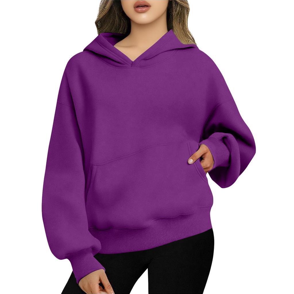 Women's Oversized Hoodies Fleece Sweatshirts Fashion Pullovers Winter Clothing