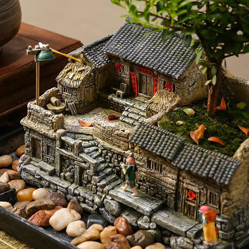 New Zen Bonsai Ornaments for Living Room or Office - Porcelain Micro-Landscape Decor for Bookcase and Desktop.