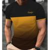 Men's Clothing Short sleeve Top Gradient Color Digital Print T-shirt