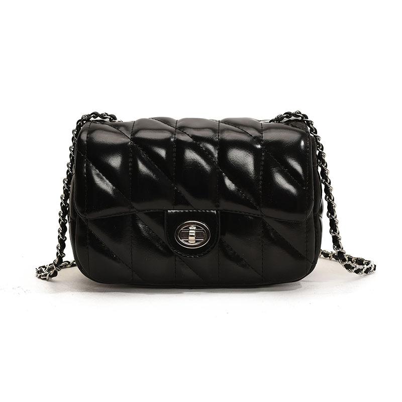 Высококлассная маленькая сумка женская 2025 новая трендовая и модная женская сумка через плечо, текстурная ромбовидная сумка-мессенджер на цепочке в иностранном стиле