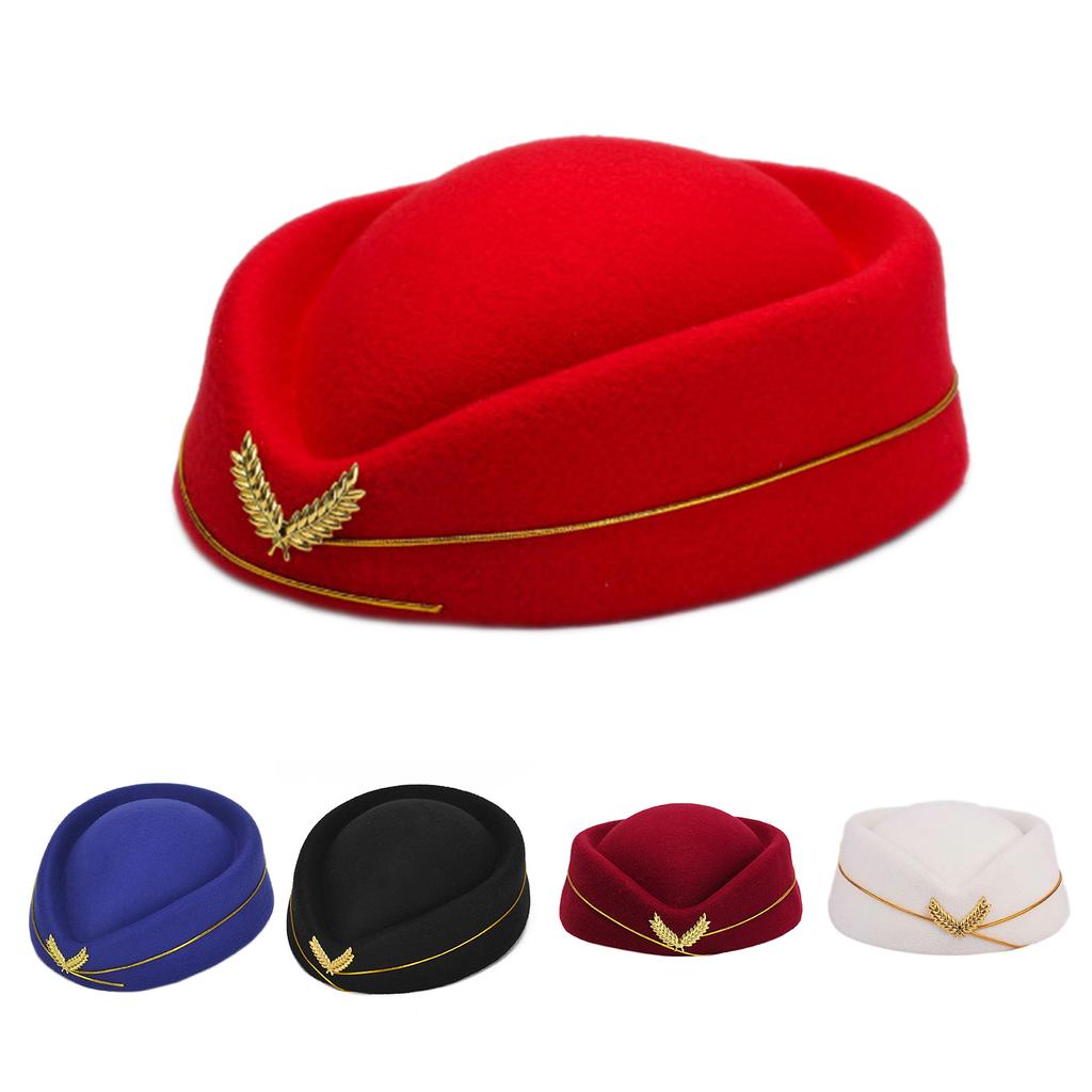 Stewardess Hat Air Hostesses Hat Beret Hat Party Favors Hats Formal Uniform Caps Accessory Women Party Cosplay