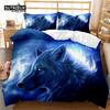 Luminous Wolf Duvet Cover Exotic Animal Bedding Set King For Kids Boys Adult Microfiber Wildlife Comforter Cover With Pillowcase