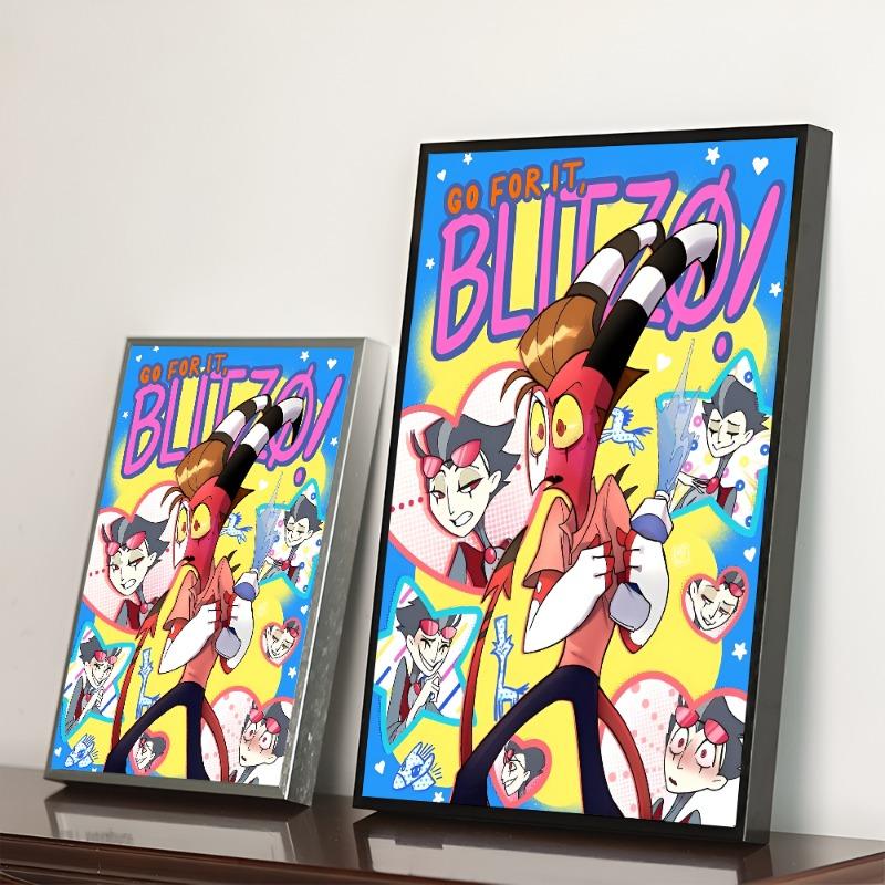 H-Hazbin Cartoon Hotel Classic Vintage Posters Decoracion Painting Wall Art White Kraft Paper Kawaii Room Decor