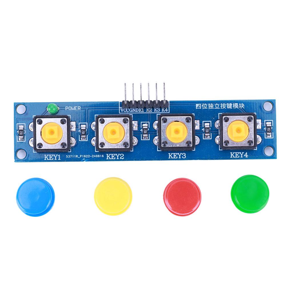 4 Independent Buttons Touch Button Module with Hat & LED Indicator High Level Output for Arduino Or Raspberry Pi