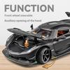 1/24 Koenigsegg Jesko Крутая Спортивная Машина, Модель из Сплава, Дверь-Гильотина, Имитация Звука и Света, Воссозданные Детали, Изысканные Настольные Украшения