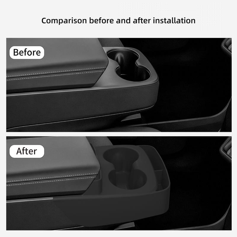 Smabee for Tesla Model Y Standard RWD 2025 2026 Water Cup Holder ert Car Cup Box Shock-Absorbing Tray Silicone Organizer