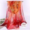 Fashion Floral Printing Silk Scarf Smooth Breathable Women Foulard Lotus Leaf Long Wraps Women