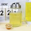 Outdoor Picnic Jar Lids Stainless Steel Mason Lids, Leak-Proof Wide Mouth Canning with Protein Shake Silicone Seal, Reusable Metal Drinking