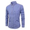 Men's Breathable Cotton Long Sleeved Checkered Shirt for Autumn and Winter