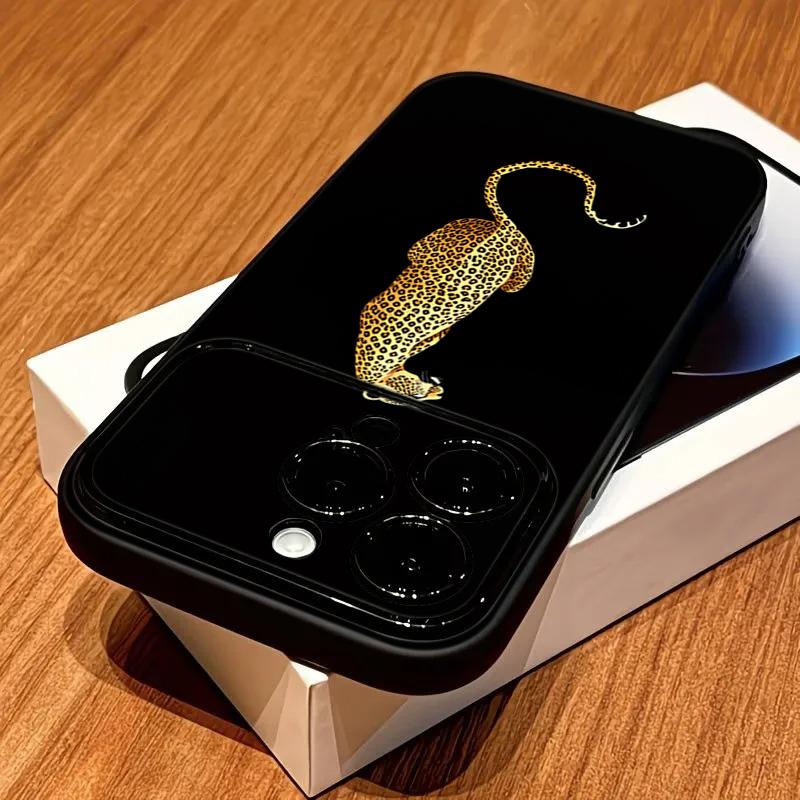 Модный чехол для телефона с леопардовым принтом и бордовым цветом для iPhone 17 16 11 13 12 14 15 Pro Max XS X XR Plus 16 17 Pro Air Ударопрочный чехол