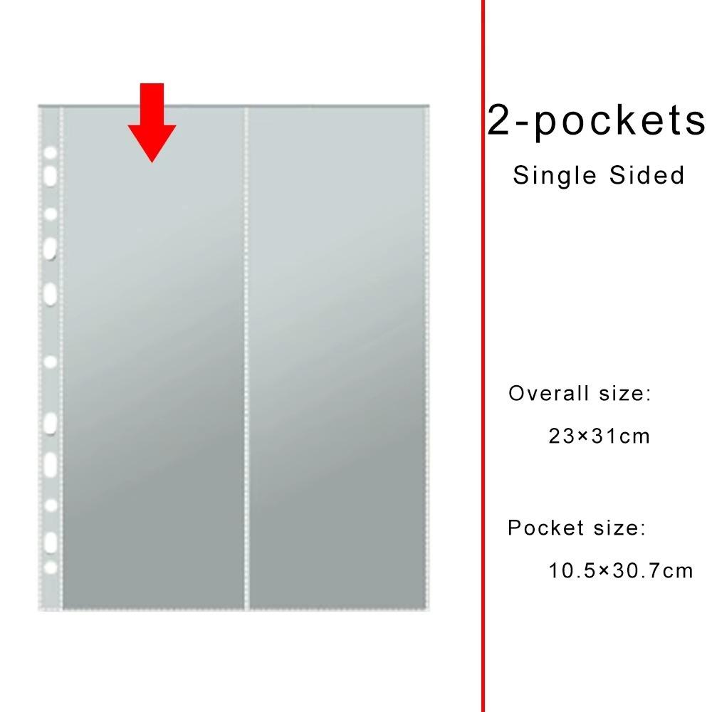 Binder Refill Clear Photo Album Pages A4 11-Hole Card Pages Multi-Pockets Inner Page