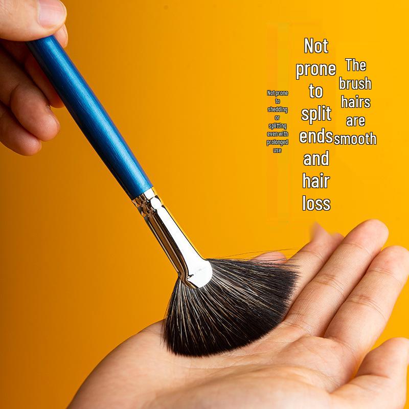 Fan-Shaped Ceramic Glazing Brush with Metal Holder for Gouache