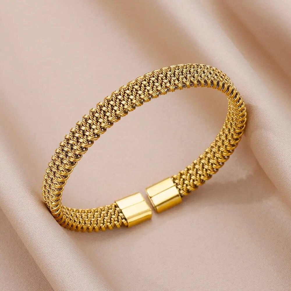 Jesus Bangles Bracelet for Women Stainless Steel Gold Color Luxury Bracelets 2024 Free Shipping Jewelry Pulseras Mujer Bijoux