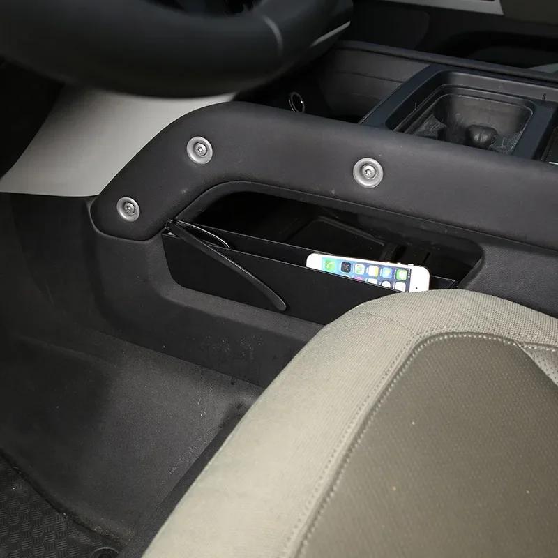 For Land Rover Defender 90 110 130 2020-24 Black Car Central Both Sides Storage Box Storage Box Mobile Phone Box Car Accessories