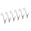 6 шт. Прищепки из нержавеющей стали с длинным хвостом, подвесные зажимы, металлические прищепки для белья с крючком