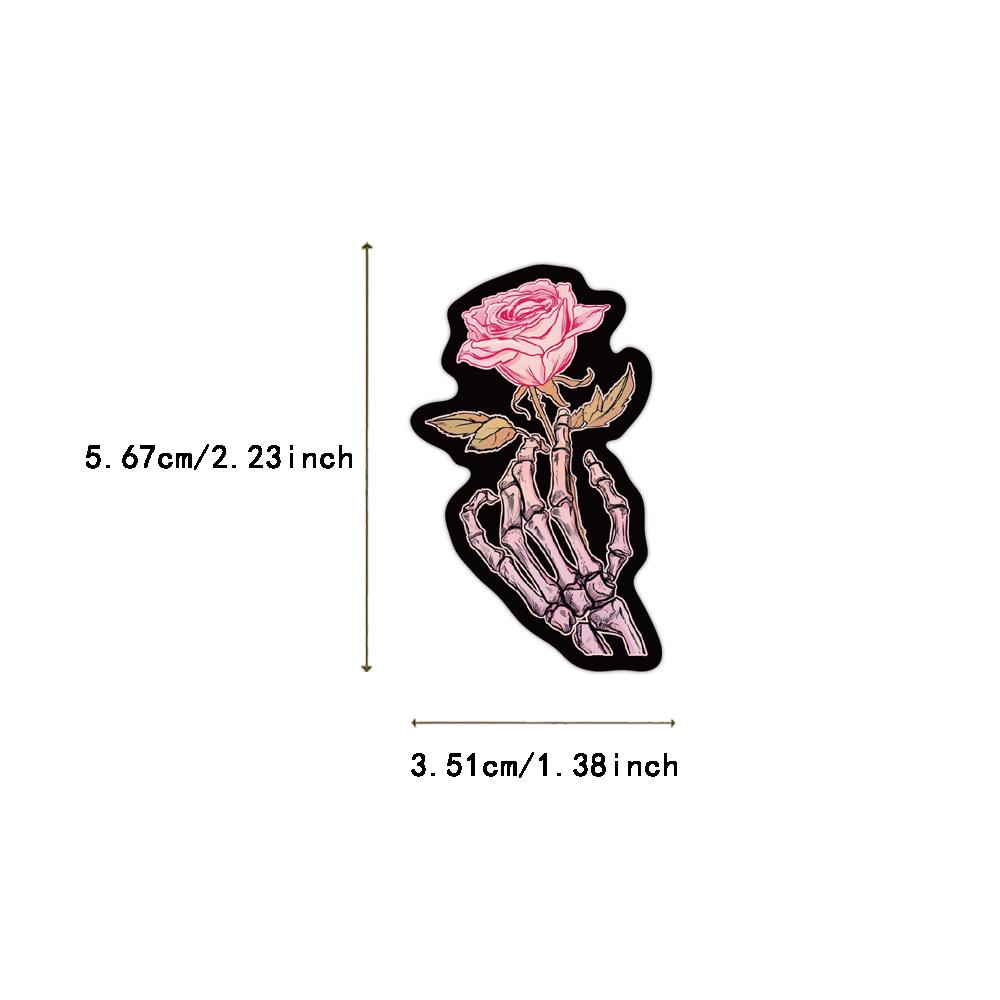 50-Piece Set: Black & Pink Gothic Graffiti Stickers for Luggage, Water Bottles, Notebooks, Fridges, and Skateboards