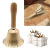 Multi-Purpose Solid Brass Call Bell Wooden Handle Brass Ringing Handbells  Animal Training