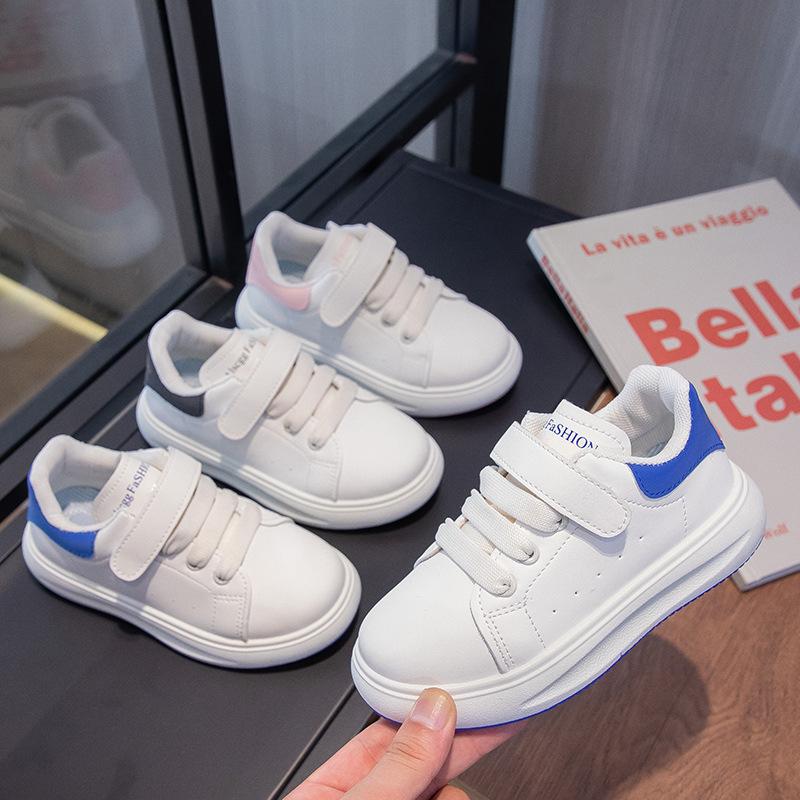 Осенние новые кроссовки для мальчиков, детские спортивные кроссовки, повседневные модные кроссовки из кожи с мягкой нескользящей подошвой для детей и девочек