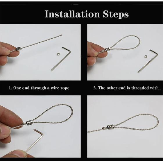 10pcs For 2mm Wire Rope Clamp Copper Suspension Clips Single Hole Retainer Clip Adjustable Screw Fixing Hardware Accessories