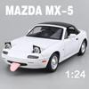 1/24 Mazda MX5 Модель легкосплавного автомобиля Звук и свет Инерционный механизм Детская игрушка Коллекционные предметы Подарок на день рождения