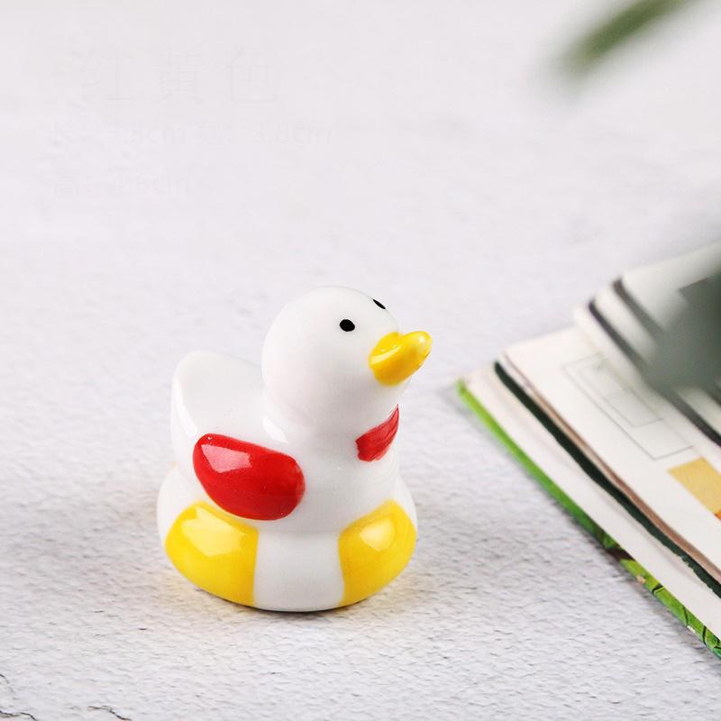 Cute Duck Ceramic Chopstick Holder Tableware Japanese Underglaze Restaurant Simple Oval Spoon Bracket Utensil for Kitchen