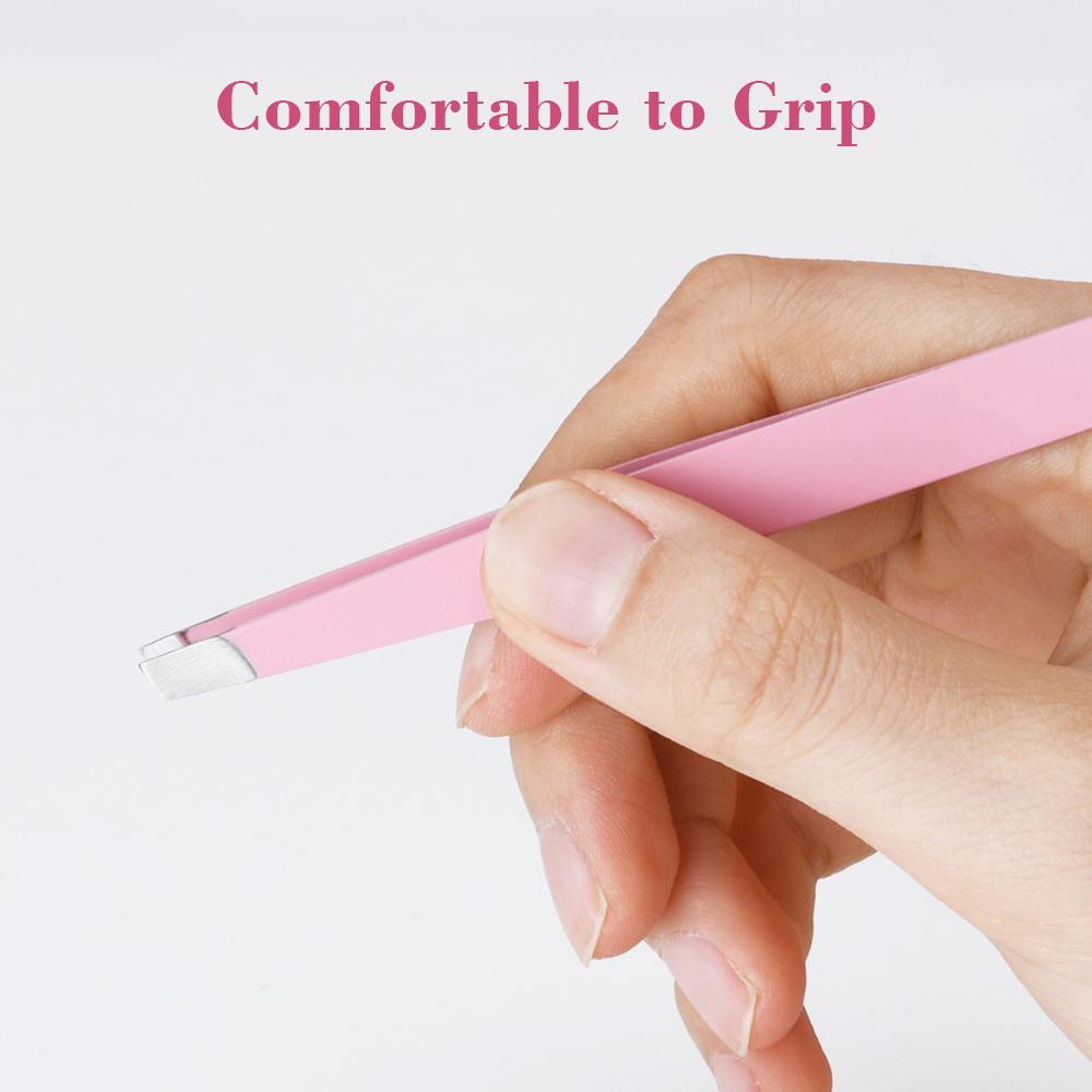 Набор пинцетов для бровей с футляром для хранения 4 шт. Ежедневные инструменты для красоты для макияжа бровей и удаления волос из нержавеющей стали для глаз