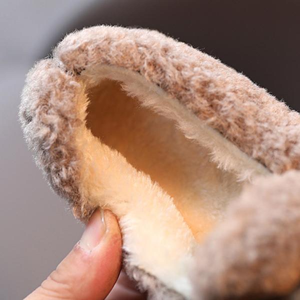 Зимняя обувь для девочек на хлопковой подкладке, теплая хлопковая меховая пушистая детская обувь на плоской подошве, детские лоферы без шнуровки, милая нескользящая бабочка принцессы