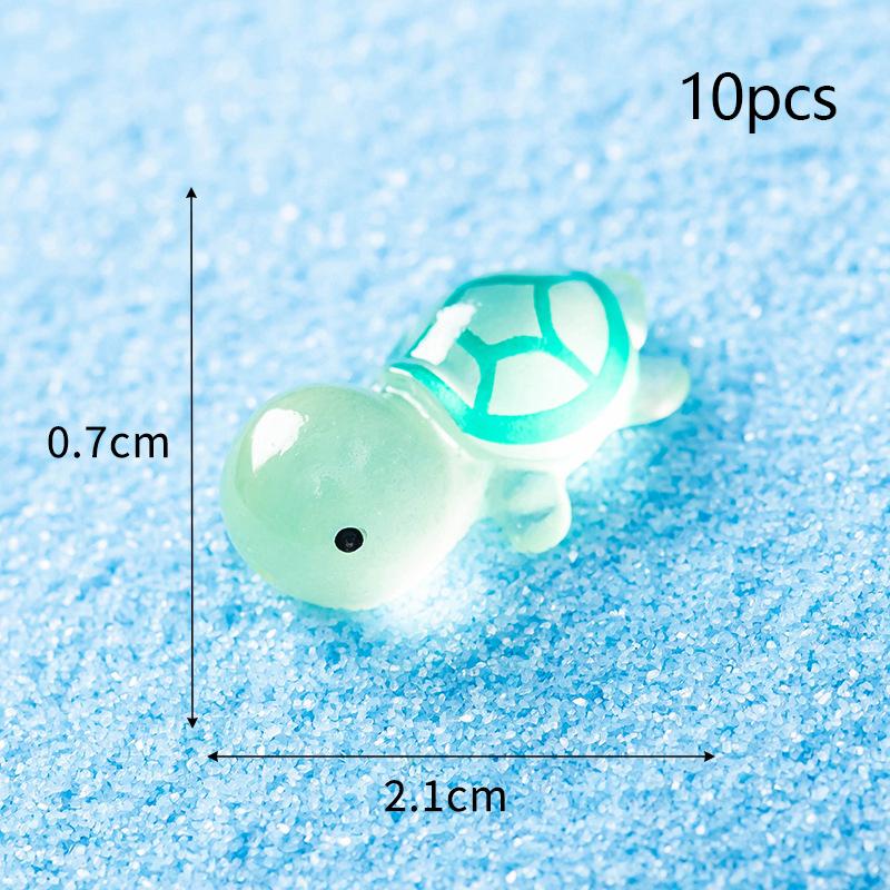 10 шт. Мини-черепахи, светящиеся фигурки-украшения, крошечные черепахи, микро-сказочный сад, ландшафт, аквариум, аксессуары для ландшафтного дизайна