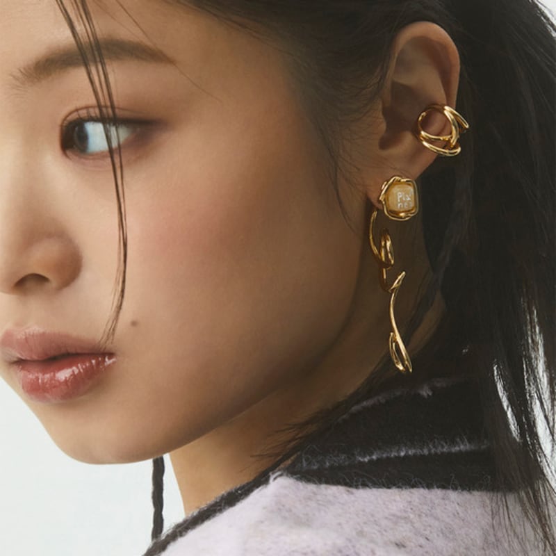 NEUF PIECE GARDEN PLANTS YELLOW CALCITE earring