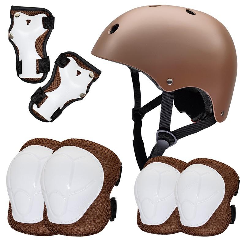 Детский шлем защитный костюм наколенники налокотники 2 3 4 5 6 7 8 9 10 11 12 лет Девочка мальчик Подходит для катания на роликах скейтборды защитное снаряжение комплект