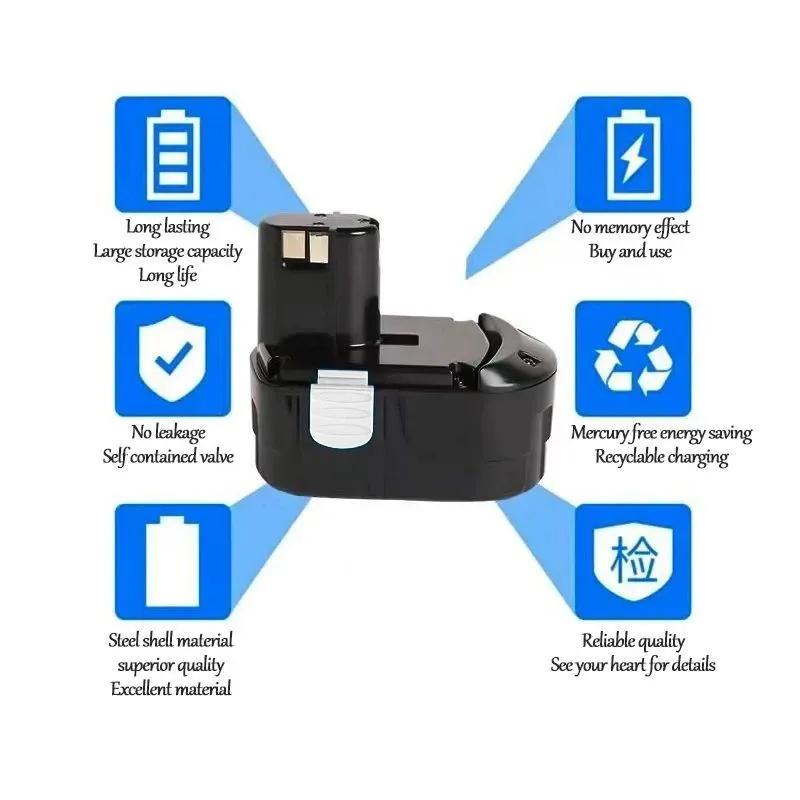 Сменная батарея 18 В NI-CD, 4800 мАч для электроинструмента Hitachi, отвертка, сверло EB1820 EB1812 EB1830H EB1833X EB18B 322437