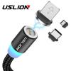 USLION 3A Магнитный USB-кабель для iPhone Кабель Micro USB Type C Магнитное зарядное устройство для быстрой зарядки Кабель Micro USB